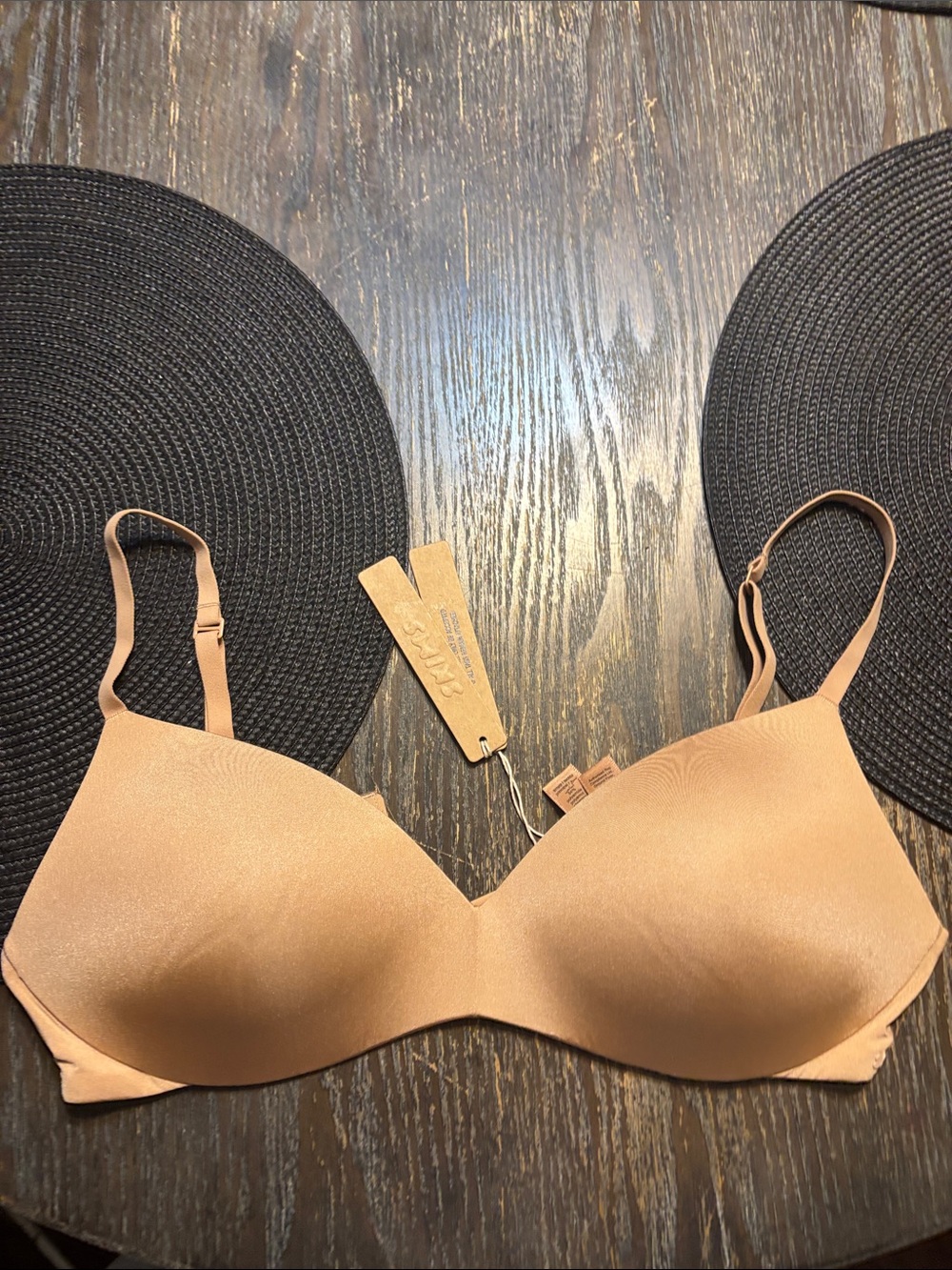 SKIMS wireless form push up plunge Bra ochre 34B NWT